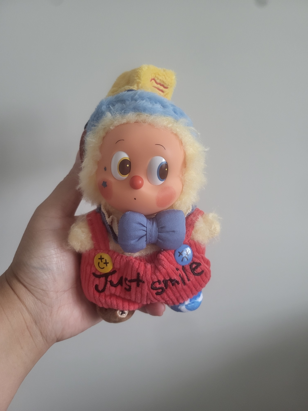 Plush Clown Toy - Red Outfit with Blue Bow